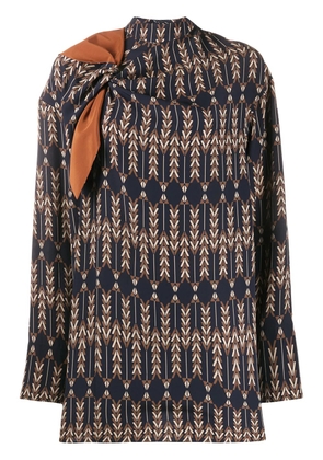 Stella McCartney Zadie knotted high neck blouse - Blue