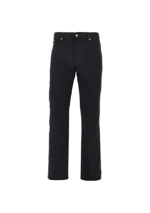 Emporio Armani logo-plaque straight-leg trousers - Black