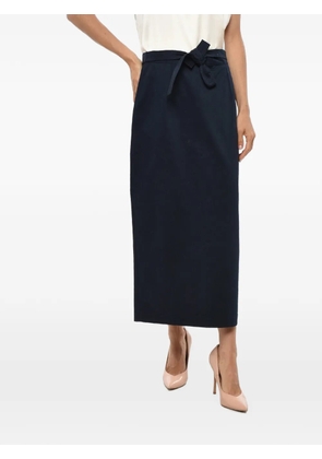SUPER BLOND belted midi high-waisted skirt - Blue