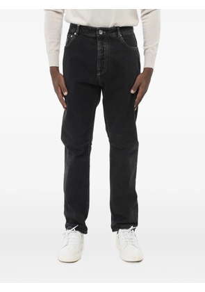 Brunello Cucinelli logo-patch straight jeans - Black