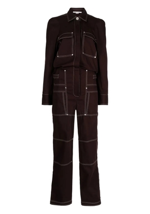 Stella McCartney stitch-detail denim jumpsuit - Purple
