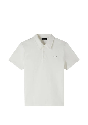 A.P.C. logo-embroidered polo shirt - White