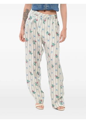 Pierre-Louis Mascia floral-print striped trousers - Grey