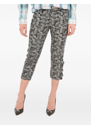 Diesel Pacquard geometric-print cropped trousers - Grey
