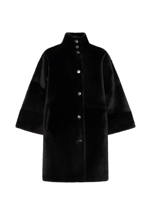 Yves Salomon oversized shearling coat - Black