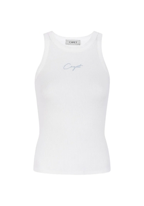 CAYET Rita logo-embroidered ribbed tank top - White