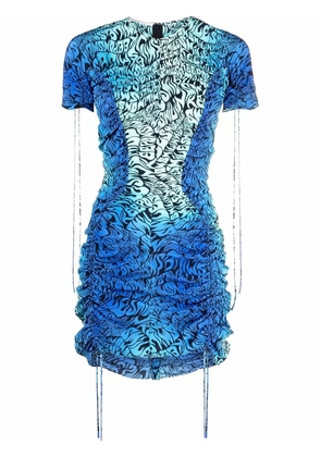 Stella McCartney ruched graphic-print minidress - Blue