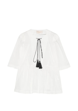 kaos tassel-detail peplum blouse - White