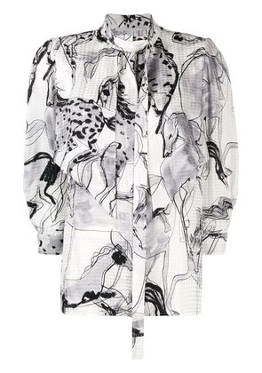 Stella McCartney horse print blouse - Black