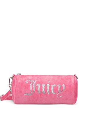 Juicy Couture rhinestone-logo barrel shoulder bag - Pink