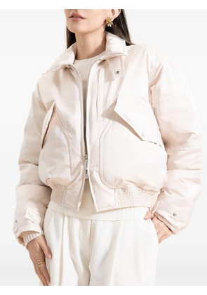 Victoria Beckham padded-design bomber jacket - Neutrals