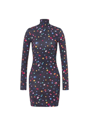 Love Moschino short dress made of printed technical jersey - Grey