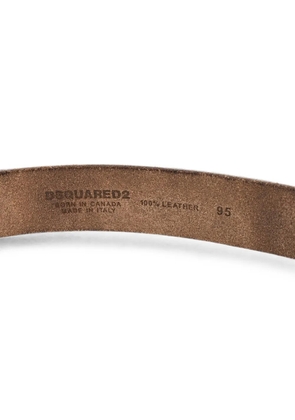 DSQUARED2 craquelé-effect leather belt - Brown