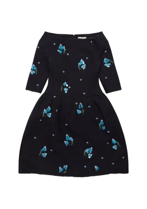 SHUSHU/TONG floral-embroidered mini dress - Black