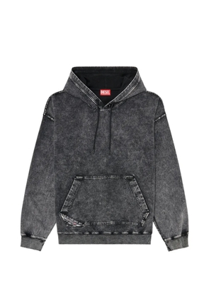 Diesel treated denim-effect hoodie - Grey