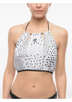Karl Lagerfeld patterned crop top - White