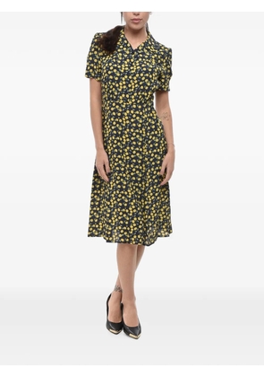 Inès De La Fressange Angele lemon-pattern midi shirt dress - Blue