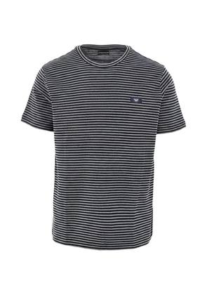 Emporio Armani striped cotton T-shirt - Black