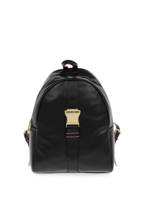 Moschino Love faux-leather buckle-detail backpack - Black