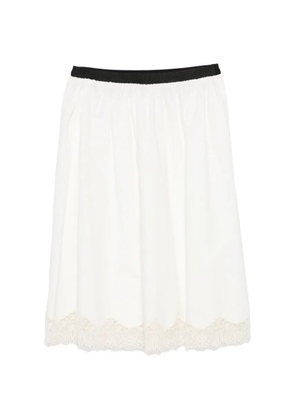 Maje lace-trim midi skirt - White
