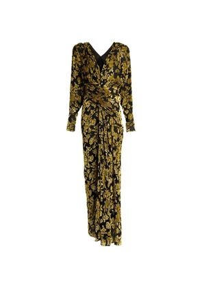 Balmain long velvet-jacquard dress - Gold