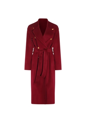 Alberta Ferretti belted double-breasted coat - Red