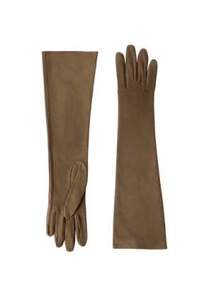 Brunello Cucinelli suede long gloves - Green