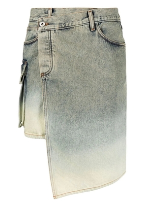 Off-White asymmetric denim skirt - Green