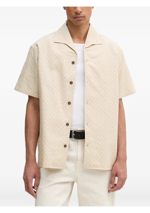 Drôle De Monsieur geometric-pattern camp-collar shirt - Neutrals