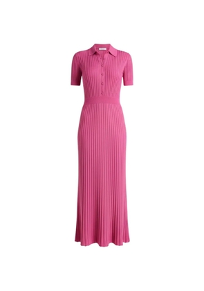 Gabriela Hearst ribbed-knit short-sleeves midi dress - Pink