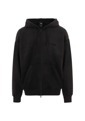 Y-3 logo-print zip-up hoodie - Black