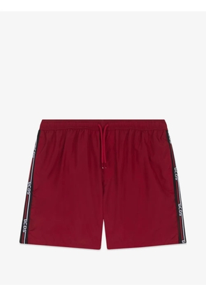 GCDS logo-tape short swim shorts - Red