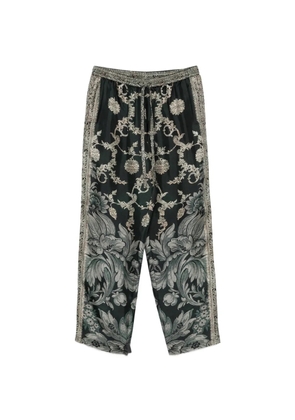 Pierre-Louis Mascia Aloe floral-print drawstring trousers - Black