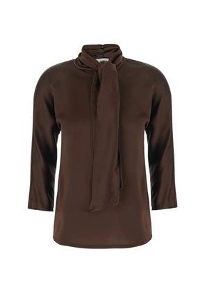 Jucca pussy-bow long-sleeve blouse - Brown
