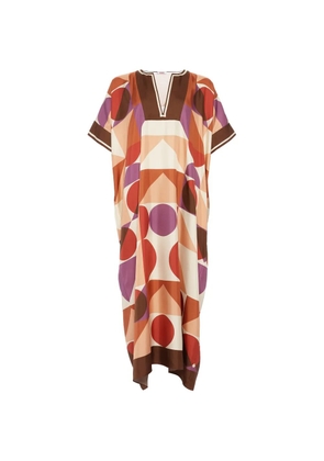 ERES geometric-print silk kaftan - Neutrals