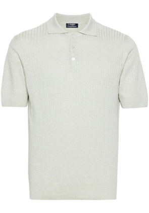 Barba ribbed linen-blend polo shirt - Green