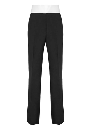 Ferragamo silk-insert pressed-crease tailored trousers - Black