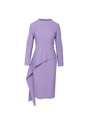 Oscar de la Renta asymmetric draped midi dress - Purple