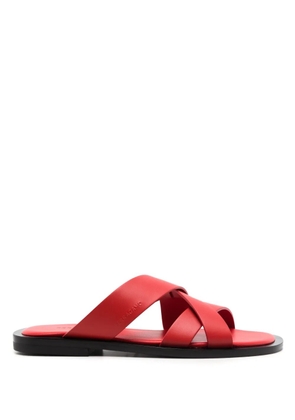 Ferragamo interwoven-strap leather sandals - Red
