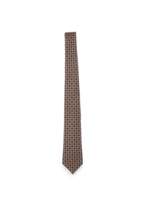 Kiton micro geometric tie - Brown