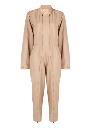 Stella McCartney double-zip tapered jumpsuit - Neutrals