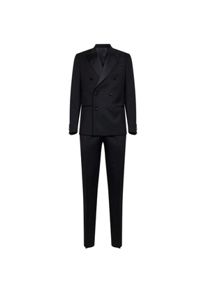 Lardini double-breasted peak-lapel suit - Black