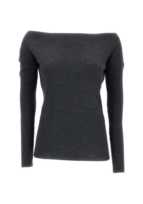 P.A.R.O.S.H. off-shoulder ribbed-knit sweater - Grey