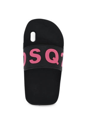 DSQUARED2 logo-print slipper-style iPhone X case - Black