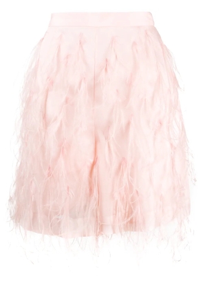 PUCCI feather embroidery shorts - Pink