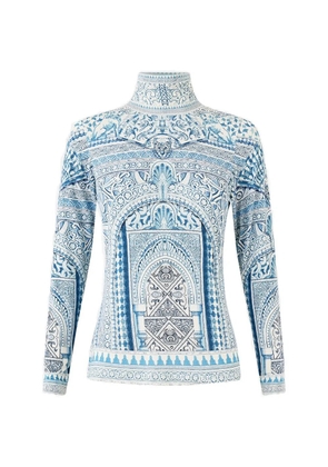 Camilla patterned turtleneck T-shirt - Blue
