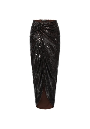ROTATE BIRGER CHRISTENSEN sequins knot skirt - Black
