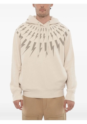 Neil Barrett Fairisle Thunderbolt hoodie - Neutrals