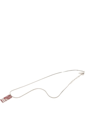 Christian Dior Pre-Owned 2002-2004 Brass Enamel Trotter Plate Pendant Necklace costume necklace - Red