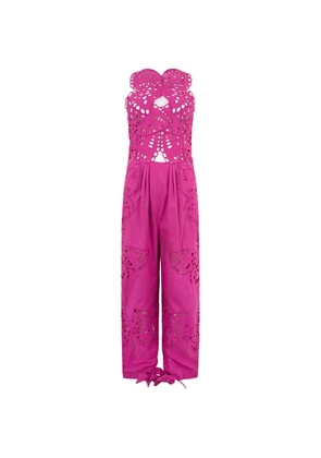 Alberta Ferretti butterfly-motif cut-out jumpsuit - Pink